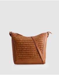 Evity - Elise Leather Weave Bucket Bag