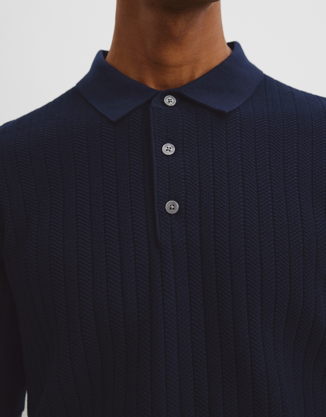 Country Road - Australian Cotton Herringbone Knit Polo