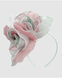 Max Alexander - Pink Mint Organza Flower Fascinator