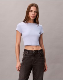 Calvin Klein Jeans - Monogram Logo Ribbed Baby Tee