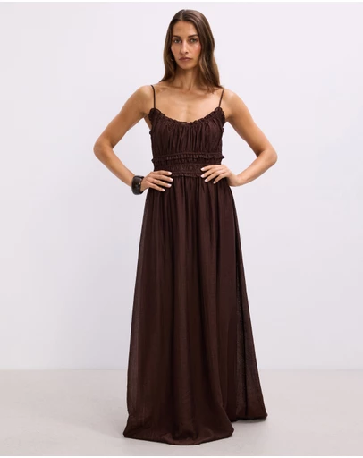 The Fated - Lila Shirred Maxi Dress