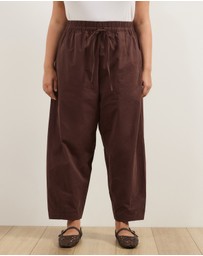 Atmos&Here Curvy - Sienna Cotton Barrel Leg Pants