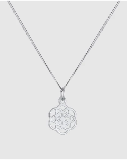 Elli Jewelry - Necklace Flower Of Life Ornament Symbol Flower In 925 Sterling Silver