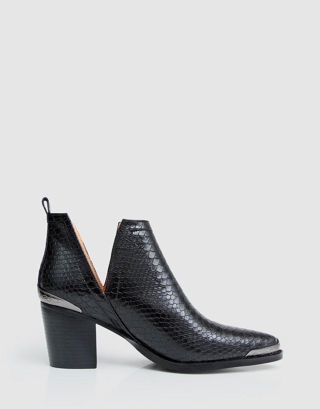 Belle & Bloom - Austin Croc Embossed Ankle Boot