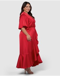 Pink Dusk by Curve Project - Smouldering Wrap Maxi Dress