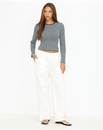 Dazie - Blush LS Stripe T-Shirt