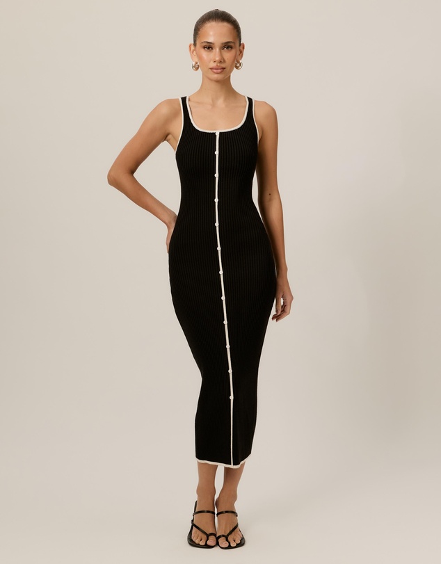 Tussah - Lori Contrast Ribbed Knit Dress