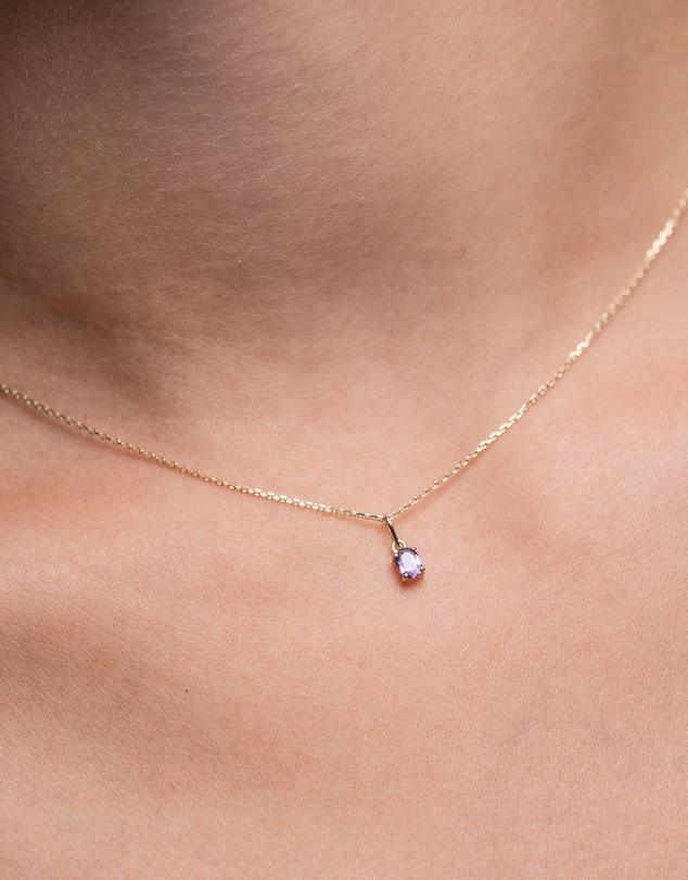 Luna Rae - Solid Gold - Tazanite Necklace