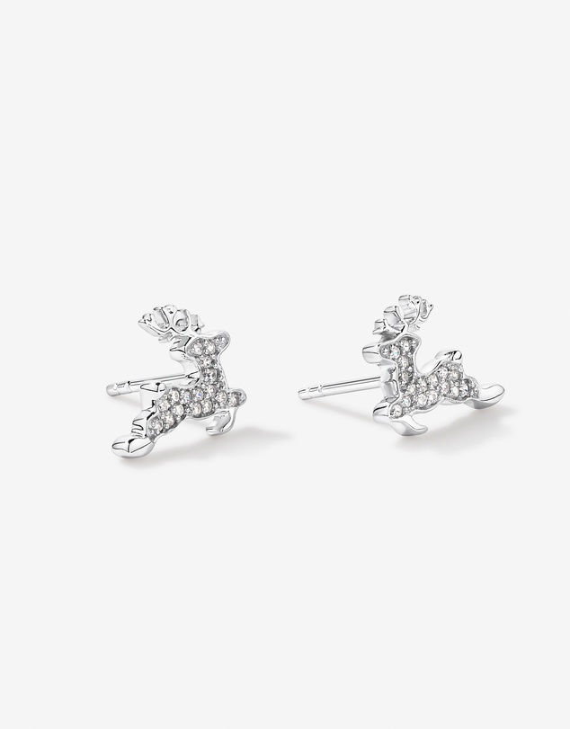 Michael Hill - Reindeer Stud Earrings with Cubic Zirconia in Sterling Silver