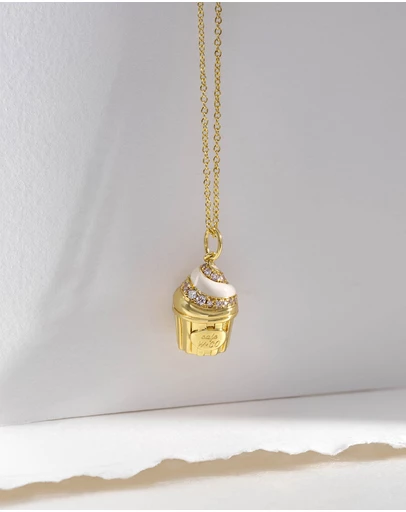 Wanderlust + Co - Cafe W+Co Sundae Cup Gold Necklace