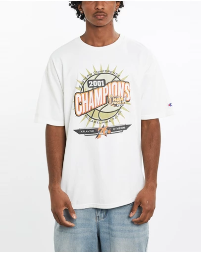 Vintage by The Real Deal - Pre Loved - Vintage Champion NBA Philadelphia 76ers Tee