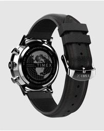 TIMEX - Timex Waterbury Classic Chronograph 40mm Stainless Steel Case with Black Leather Strap