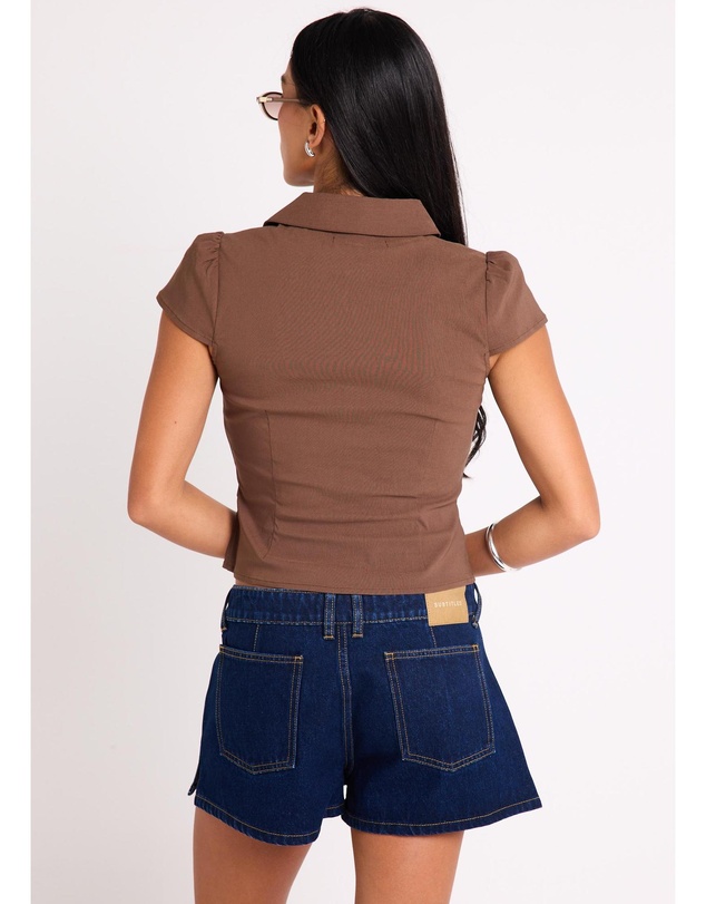 Insight - Cassia Short Sleeve Gather Shirt