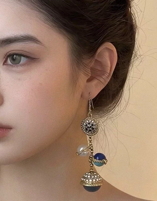 Mossée - Aeliana Gold Crystal Tassel Earrings