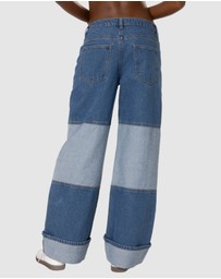 EDIKTED - Lindsey Two Tone Cuffed Jeans