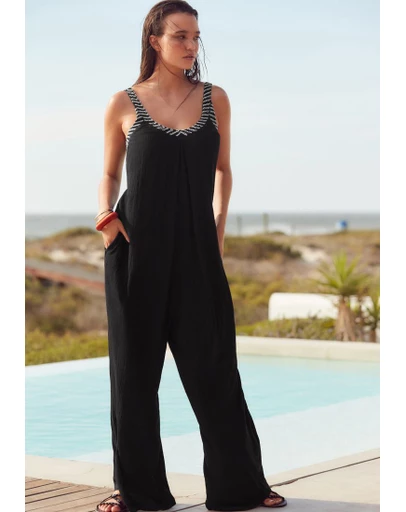 NEXT - Sleeveless Beaded Trim Jumpsuit