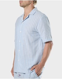 Mitch Dowd - Mitchdowd Mens Blue Stripe Pyjama Top