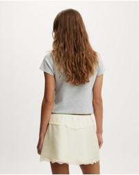 Cotton On - Estelle Satin Lace Slip Mini Skirt