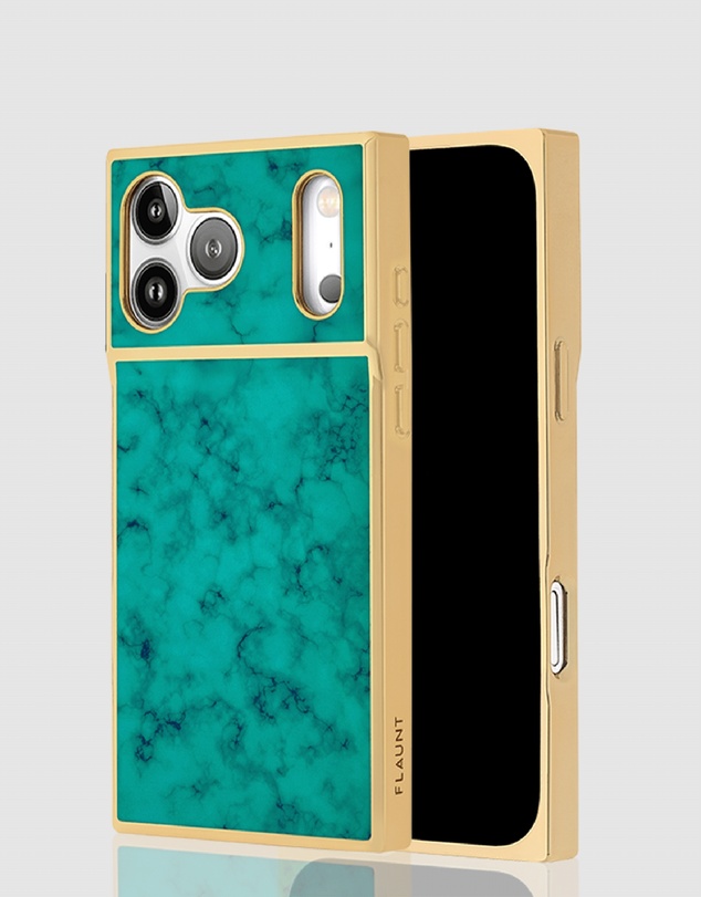 Flaunt - Flaunt Square Gilded Turquoise MagSafe Case for iPhone 18 Pro / 17 Pro