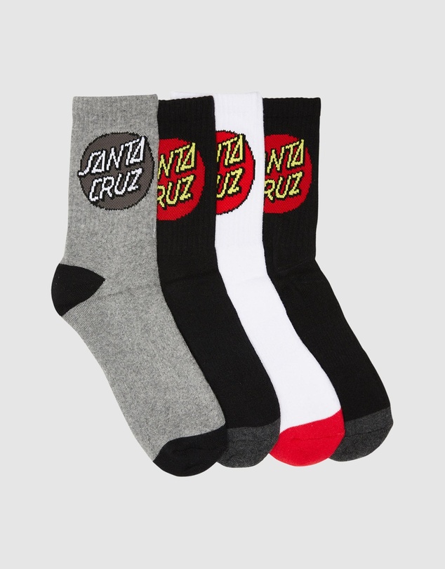 Santa Cruz - Classic Dot Socks 4-Pack - Teens