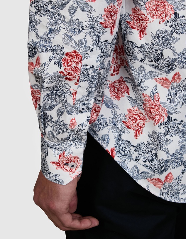 Abelard - Outline Print Slim Fit Shirt