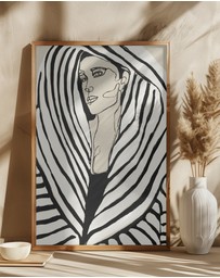 Olive et Oriel - Striped Coat by Treechild Art Print