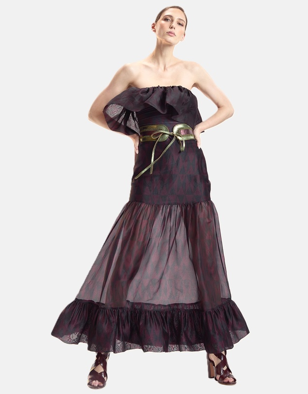 Cynthia Rowley - Organza Flounce Tube Top