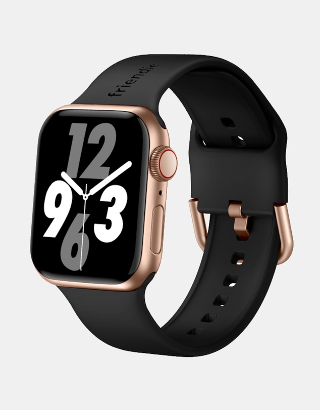 Friendie - Silicone Band with Modern Gold Buckle – The Byron – Apple Compatible