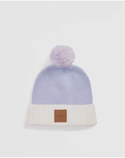 Country Road - Organically Grown Cotton Blend Patch Logo Beanie