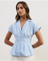 Atmos&Here - Marcy Pin Tuck Short Sleeve Shirt