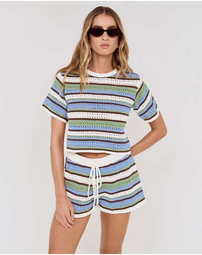MINKPINK - Bellise Crochet Cropped Tee