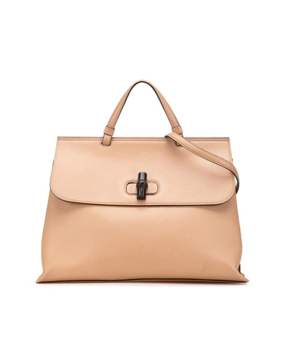 Pre-Loved by Azura Reborn - Pre-Loved gucci Bamboo Top Handle Bag Leather