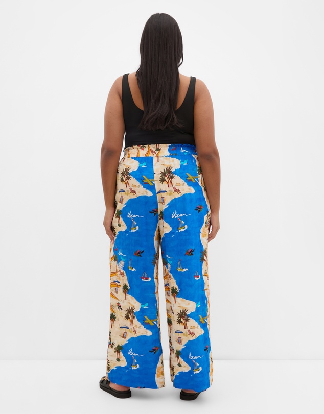 City Chic - Postcard Placement Print Pant