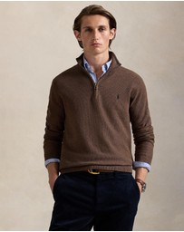 Polo Ralph Lauren - Mesh-Knit Cotton Quarter-Zip Sweater