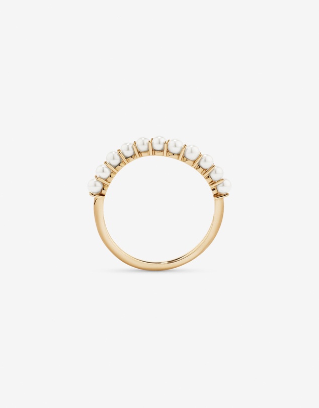 Michael Hill - Cultured Freshwater Pearl Wave Band Ring in 10kt Yellow Gold