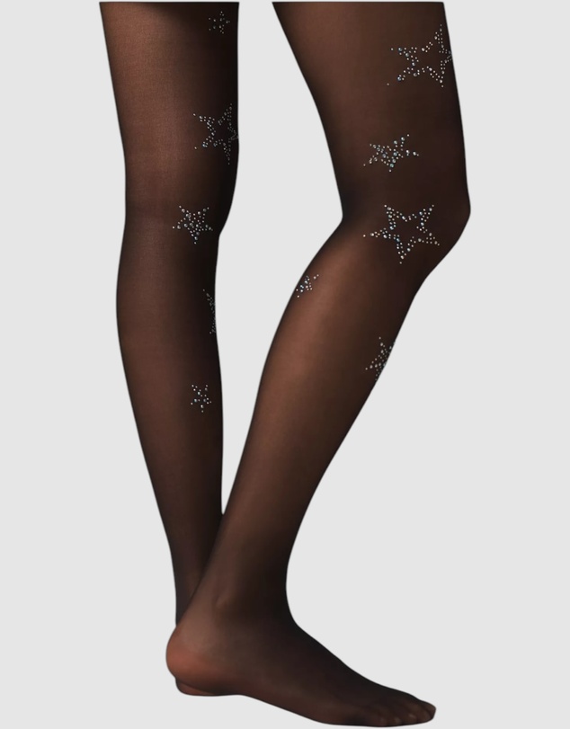 High Heel Jungle - Glitter Star Sheer Tights - One Size
