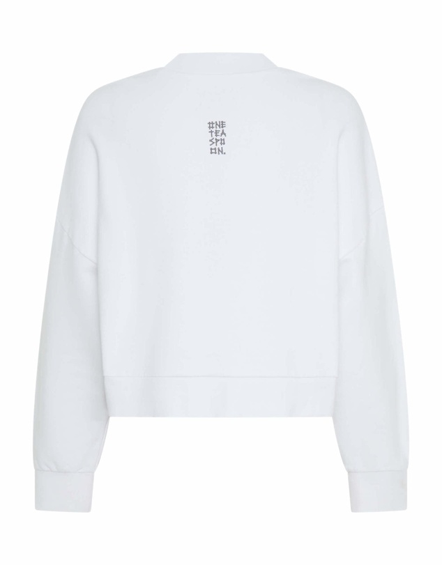 ONE TEASPOON - Studded Heart Cropped Sweater - White