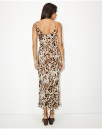 Dazie - Esme Animal Print Chiffon Midi Dress