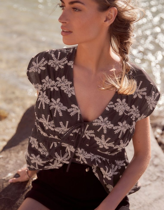 NEXT - Broderie Short Sleeve Top