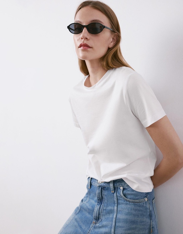 M.N.G - Short-Sleeved Cotton T-Shirt