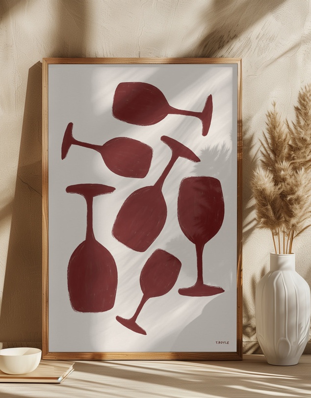 Olive et Oriel - Wine Not? by Tara Royle Art Print