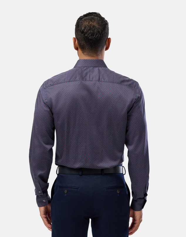 Brooksfield - Geo Floral Print Slim Fit Dress Shirt