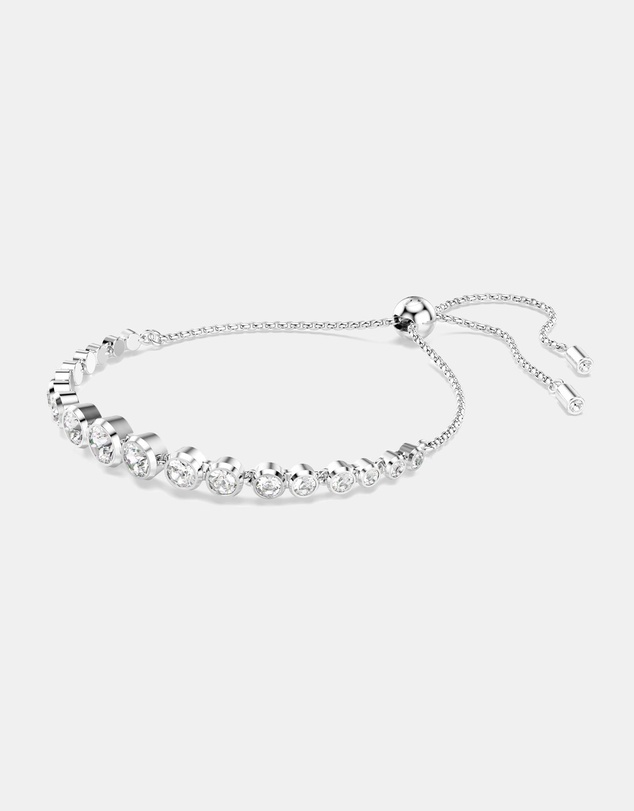 Swarovski - Imber Tennis Bracelet, Mixed Round Cuts, White, Rhodium Plated