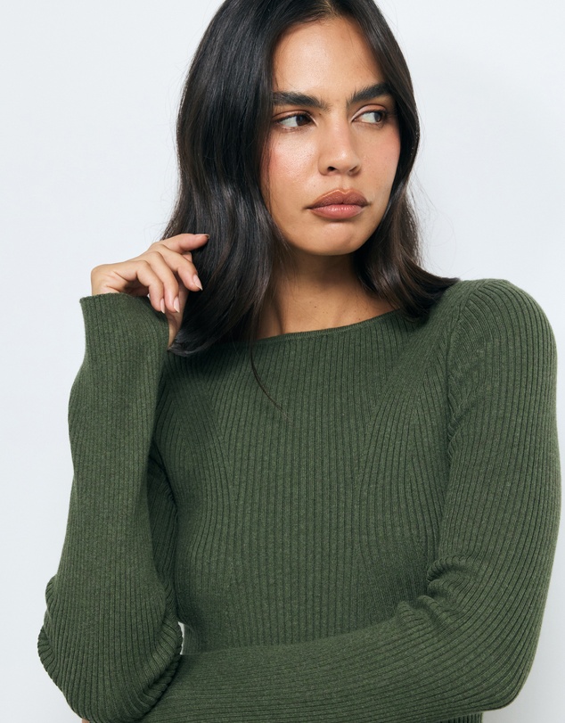 AERE - Eden Cashmere Blend Boat Neck Top