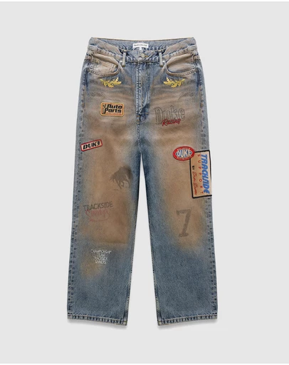Duke + Dexter - DR4 Trackside Washed Denim Blue Jeans