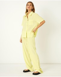 Dazie - Summer Plans Linen Blend Wide Leg Pants