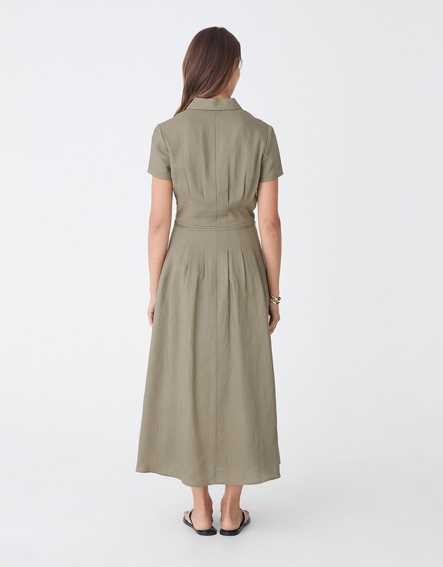 Forcast - Sophie Pleat Waist Linen Dress