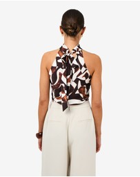 Forcast - Hazel Printed Halter Neck Top