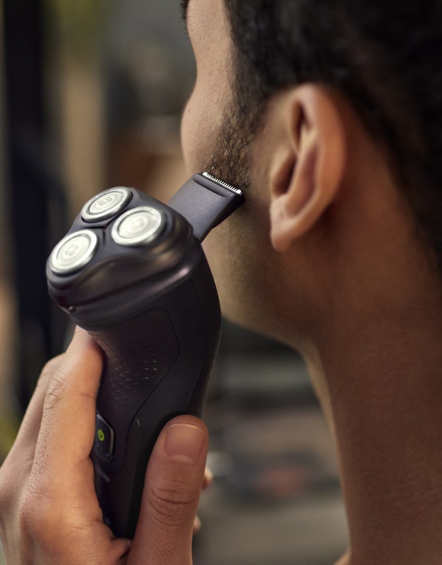 Philips - Philips Shaver Series 3000, 3D Floating heads, Wet & Dry, Pop-Up Trimmer, 1hr charging, Anti-corrosion Deep Black