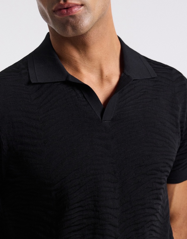 Calibre - Zebra Jacquard Polo Black